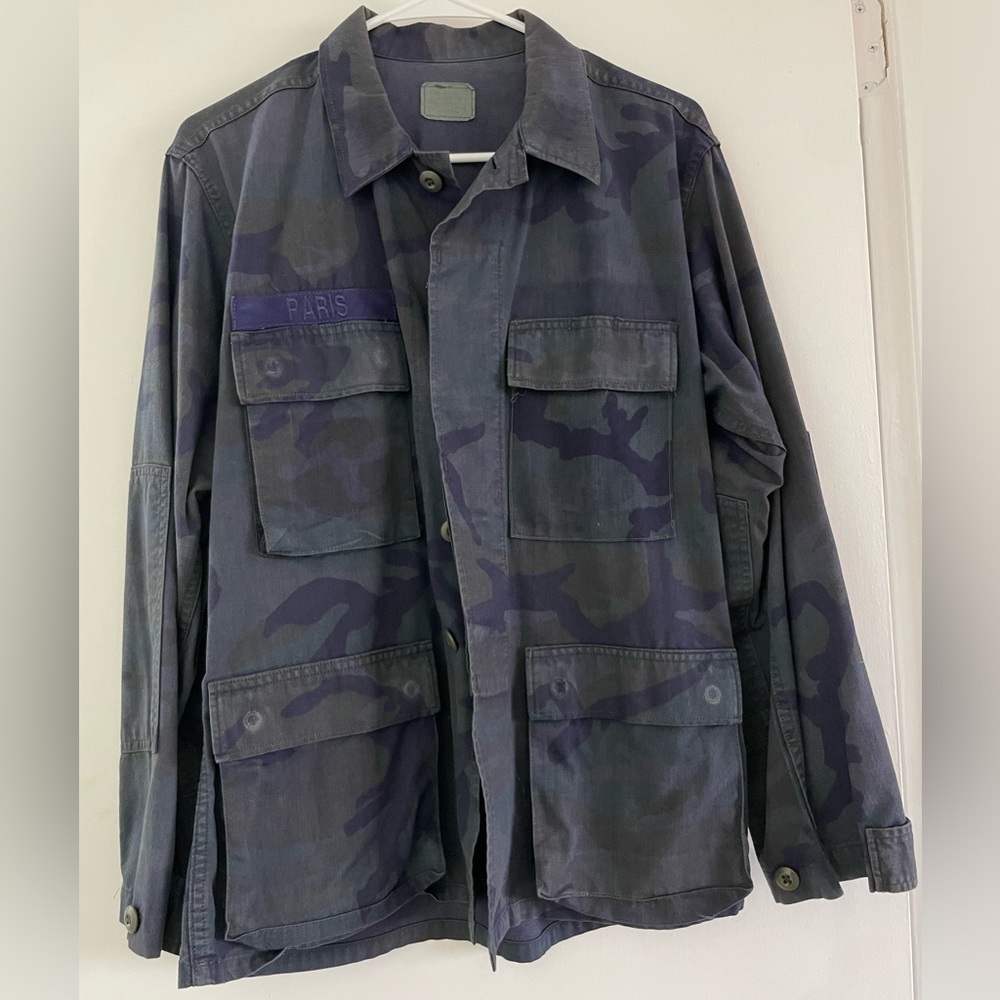 Oversized blue Army jacket